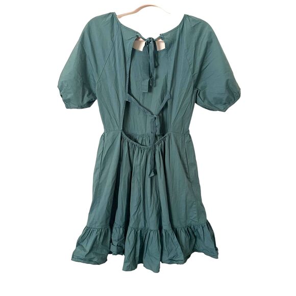 PETER SOM Ruffled Puff Sleeve‎ Mini Dress Sz 6 - Picture 4 of 7